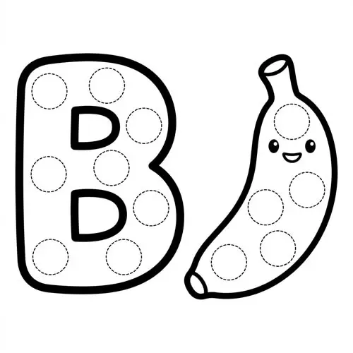 Preview of Banana Dot Marker Printable