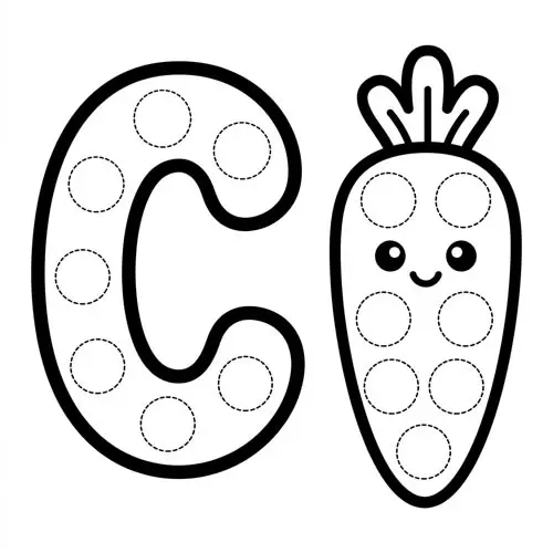 Preview of Carrot Dot Marker Printable