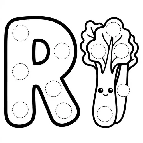 Preview of Rhubarb Dot Marker Printable