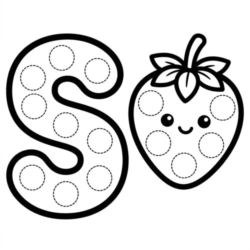 Preview of Strawberry Dot Marker Printable
