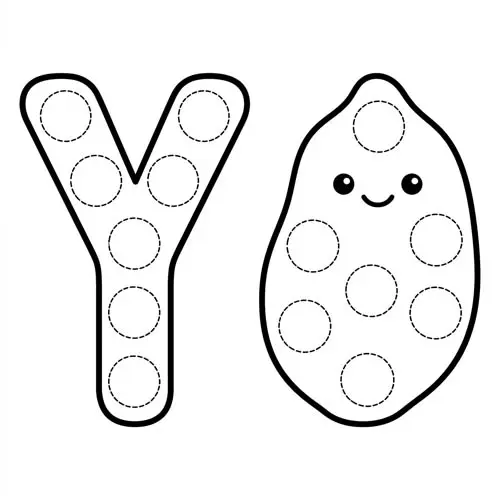 Preview of Yam Dot Marker Printable