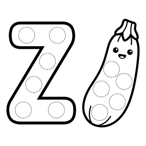 Preview of Zucchini Dot Marker Printable
