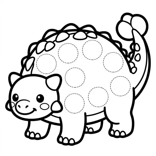 Preview of Ankylosaurus Dot Marker Printable