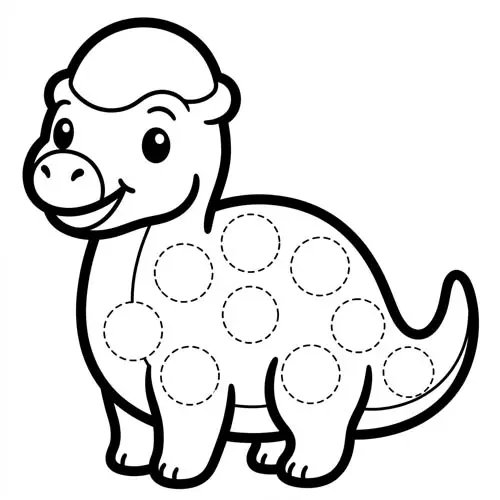 Preview of Pachycephalosaurus Dot Marker Printable