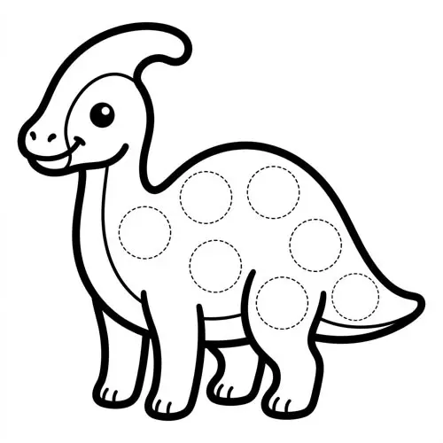 Preview of Parasaurolophus Dot Marker Printable