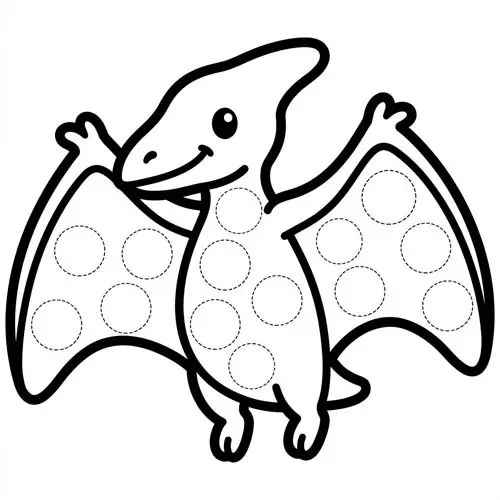 Preview of Pterodactyl Dot Marker Printable
