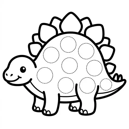 Preview of Stegosaurus Dot Marker Printable
