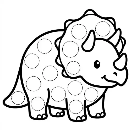 Preview of Triceratops Dot Marker Printable