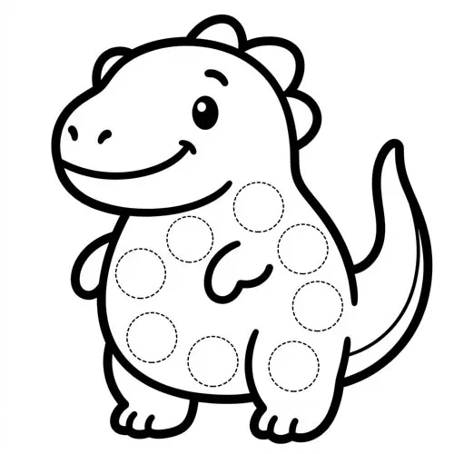 Preview of Velociraptor Dot Marker Printable