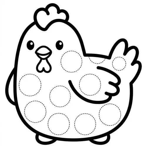 Preview of Chicken Dot Marker Printable