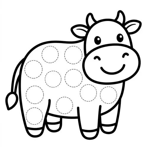 Preview of Cow Dot Marker Printable