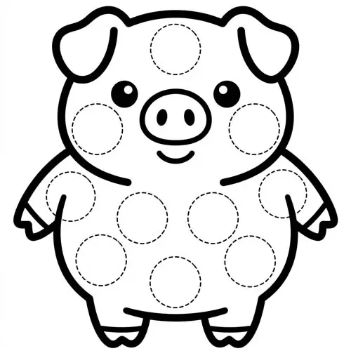 Preview of Pig Dot Marker Printable