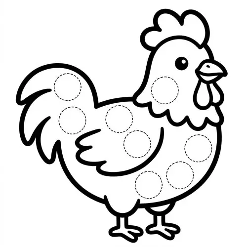 Preview of Rooster Dot Marker Printable