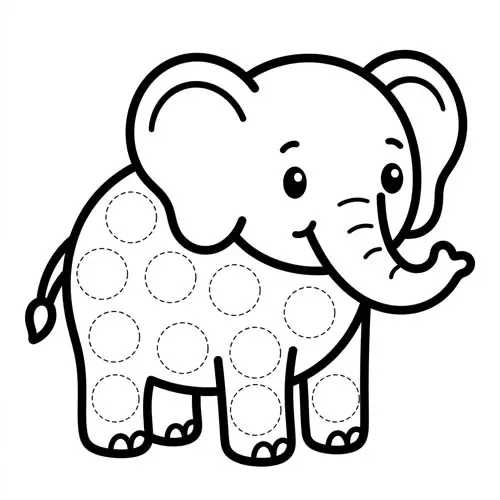 Preview of Elephant Dot Marker Printable