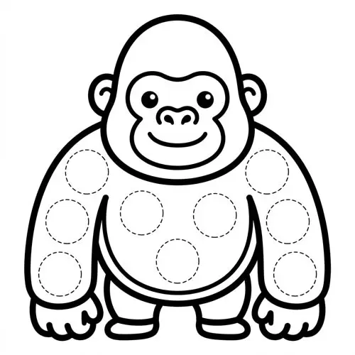 Preview of Gorilla Dot Marker Printable
