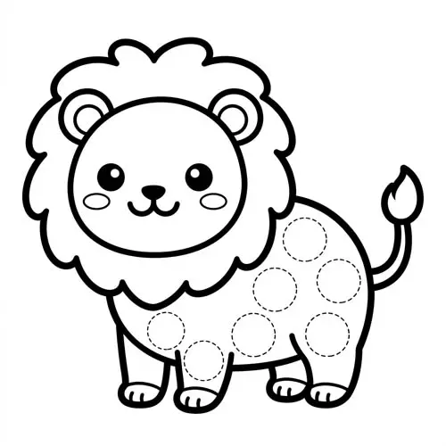 Preview of Lion Dot Marker Printable