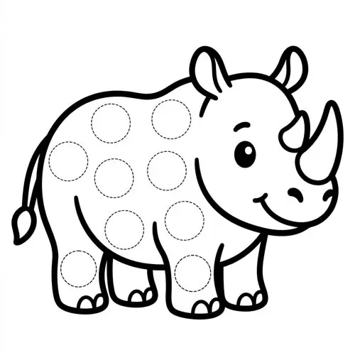 Preview of Rhinoceros Dot Marker Printable