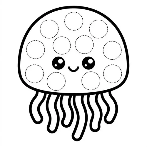 Preview of Jellyfish Dot Marker Printable
