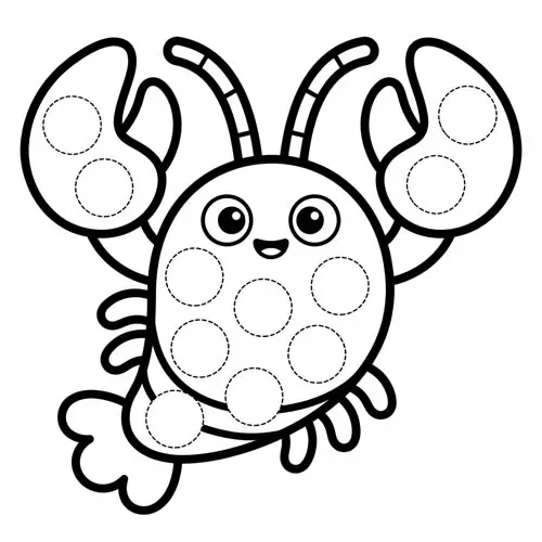 Preview of Lobster Dot Marker Printable