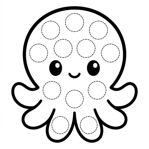Preview of Octopus Dot Marker Printable