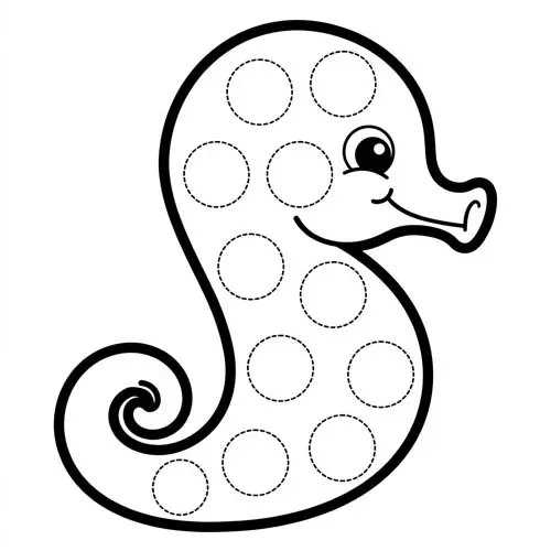 Preview of Seahorse Dot Marker Printable