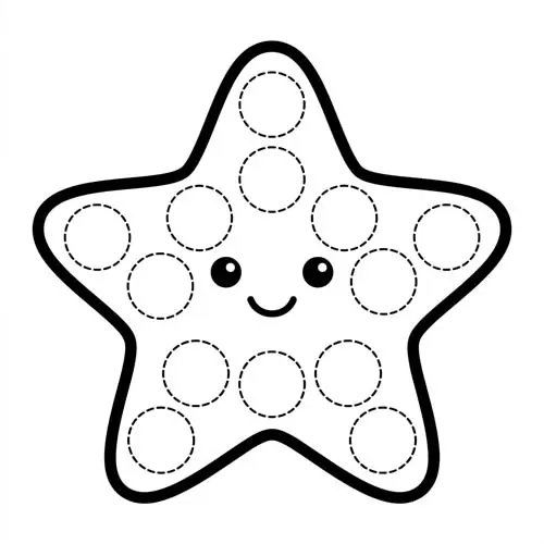 Preview of Starfish Dot Marker Printable
