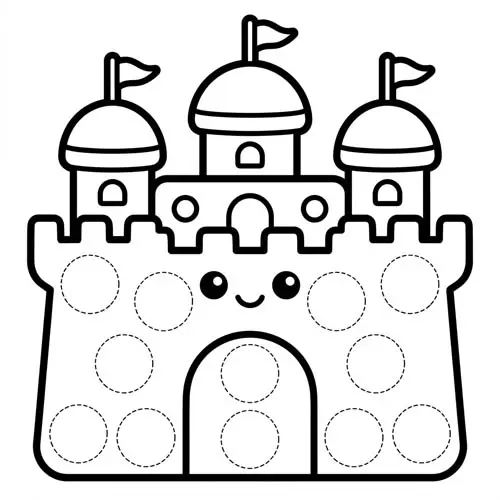 Preview of Castle Dot Marker Printable