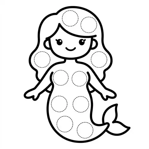 Preview of Mermaid Dot Marker Printable