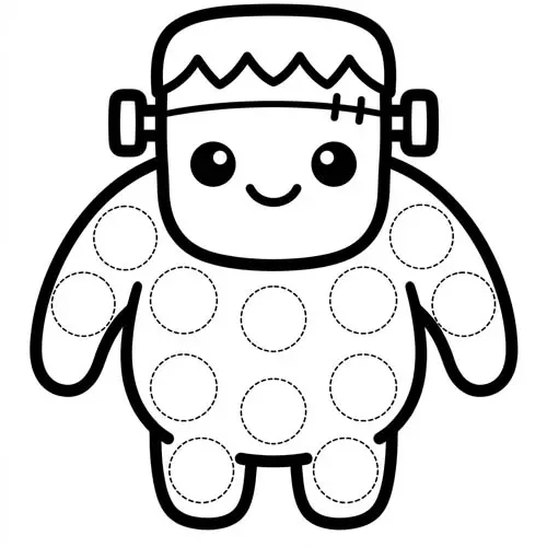 Preview of Frankenstein-monster Dot Marker Printable