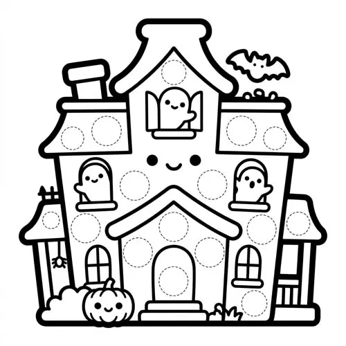 Preview of Haunted House Dot Marker Printable