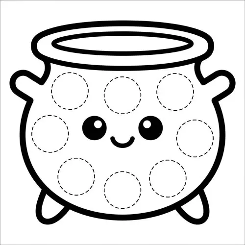 Preview of Witches Cauldron Dot Marker Printable