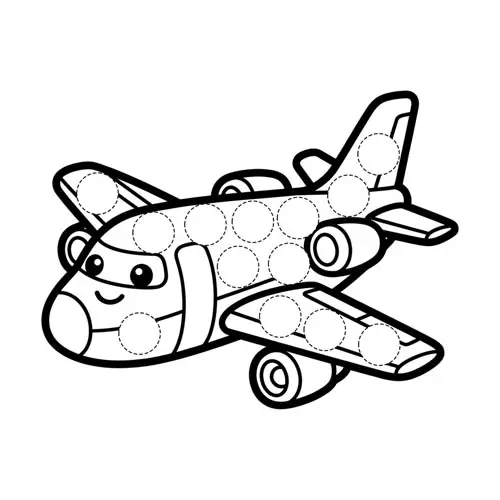 Preview of Private Jet Dot Marker Printable