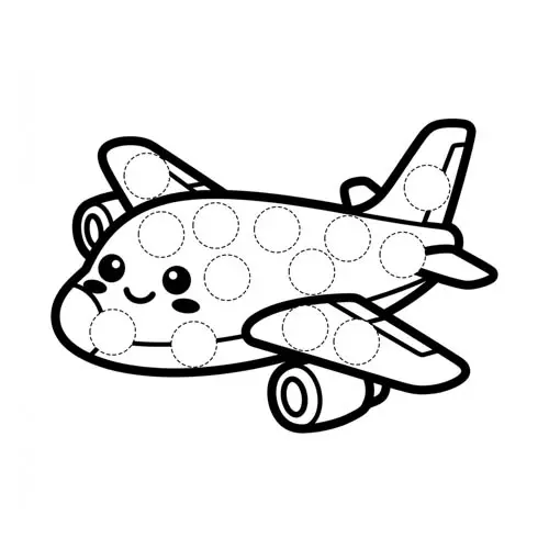 Preview of Regional Jet Dot Marker Printable