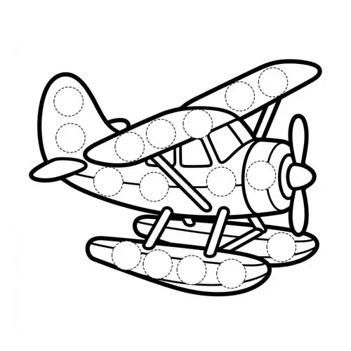 Preview of Sea Plane Dot Marker Printable