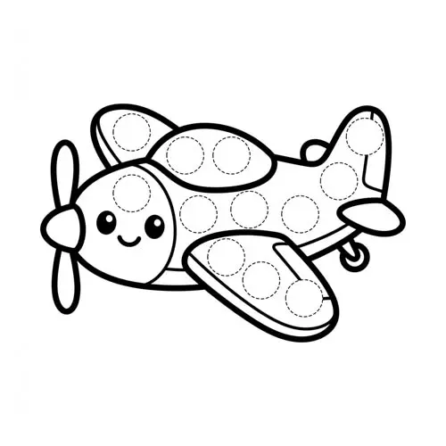 Preview of Single Engine Plane Dot Marker Printable