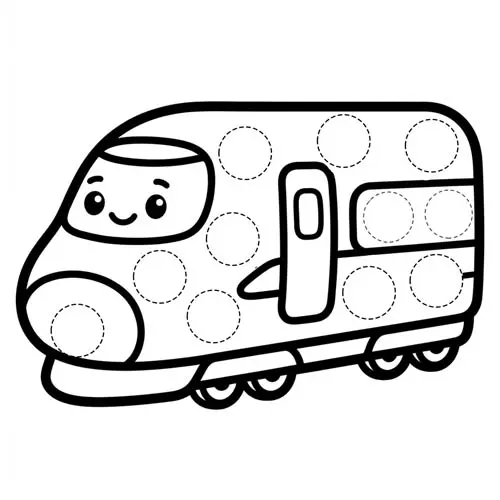 Preview of Bullet Train Dot Marker Printable