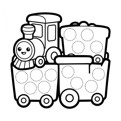 Preview of Cargo Train Dot Marker Printable