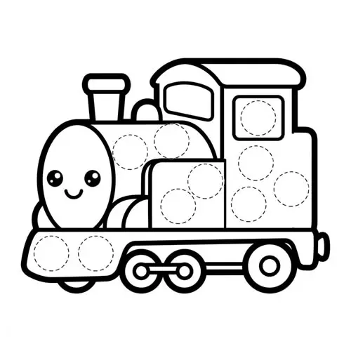 Preview of Diesel Locomotive Dot Marker Printable