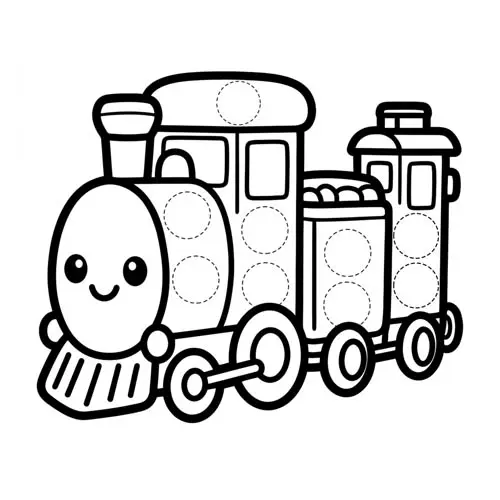 Preview of Freight Train Dot Marker Printable