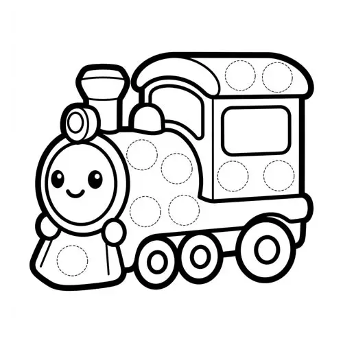 Preview of Passenger Train Dot Marker Printable