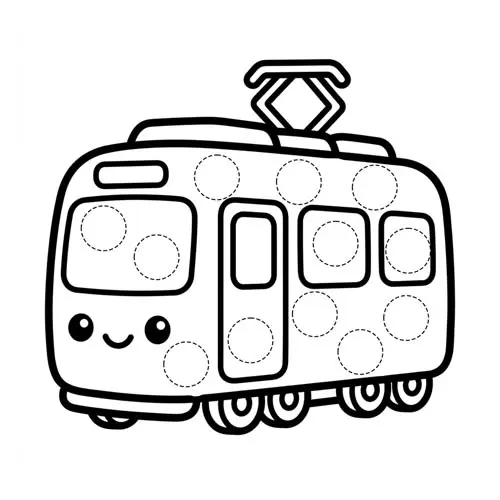 Preview of Tram Dot Marker Printable